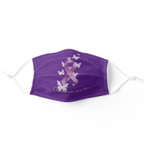 Purple Awareness Ribbon Victorious Adult Cloth Face Mask