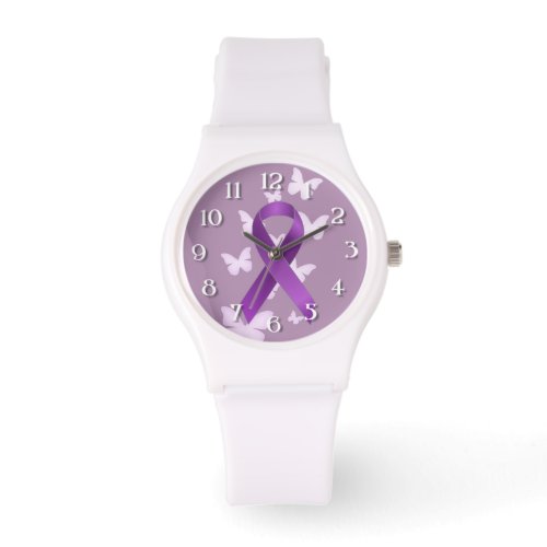 Purple Awareness Ribbon Watch