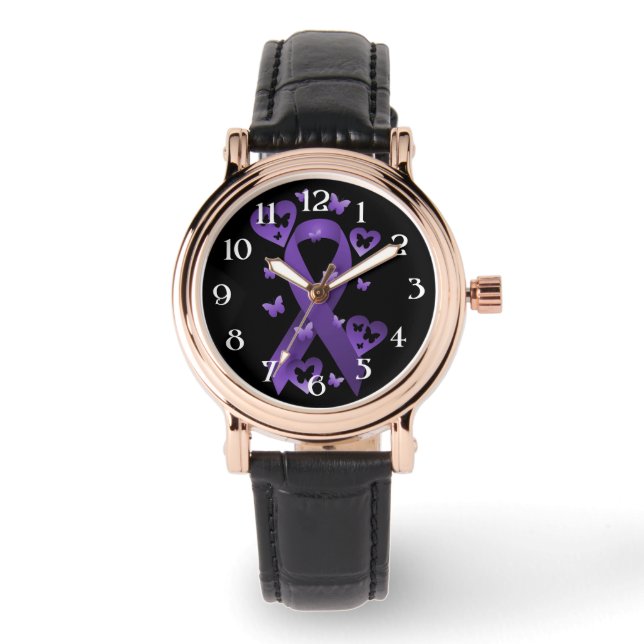 Purple Awareness Ribbon Watch (Front)