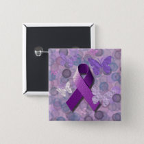 Purple Awareness Ribbon with Art Button