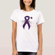 Purple Awareness Ribbon with Butterfly
