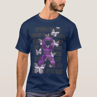 Purple Awareness Ribbon with Encouraging Words T-Shirt
