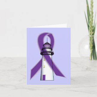 Purple Awareness Ribbon with Lighthouse of Hope Card