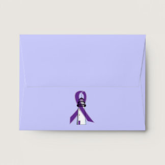 Purple Awareness Ribbon with Lighthouse of Hope Envelope