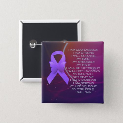 Purple Awareness Ribbon with my Struggle Poem Button