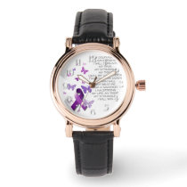 Purple Awareness Ribbon with poem Watch