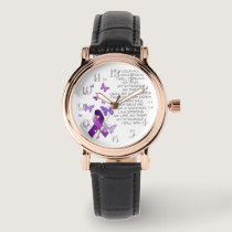 Purple Awareness Ribbon with poem Watch