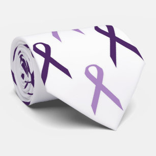 Purple Awareness Ribbons Pattern Alzheimer's Neck Tie