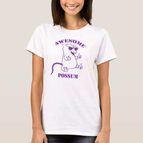 Purple Awesome Possum Tee Shirts
