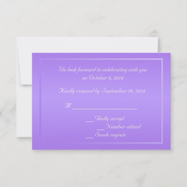 Purple azalea floral RSVP cards (Front)