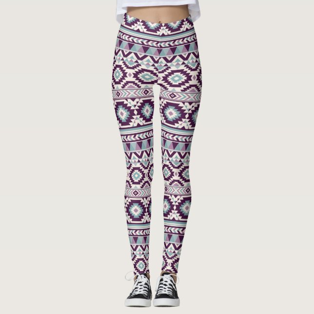 Purple Aztec Blend Women's Leggings (Front)