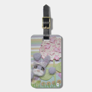 Purple Baby Bunny Tear Bear Luggage Tag