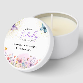 Purple Baby butterfly Baby shower Mini Candle Favors