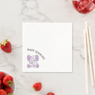 Purple Baby Elephant Napkins