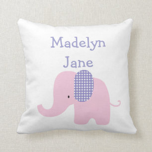 Purple Baby Elephant Personalized Pillows