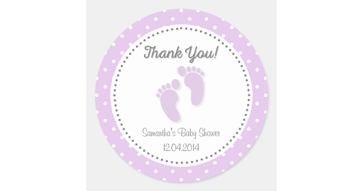 Purple Baby Feet Baby Shower Sticker Zazzle