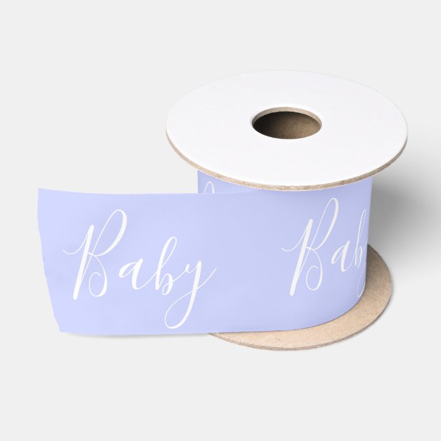 Purple Baby Girl Script Elegant Baby Shower Satin Ribbon (Spool)