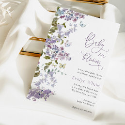 Purple Baby In Bloom Baby Shower invitation