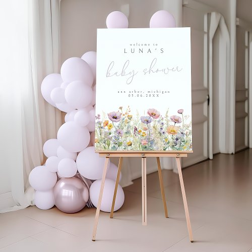 Purple Baby In Bloom Floral Wildflower Welcome Foam Board