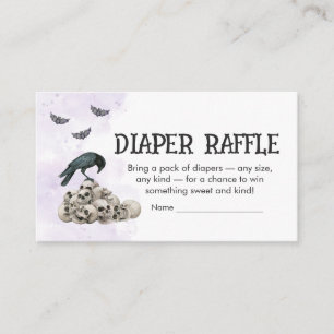 Purple Baby is Brewing Halloween Diaper Raffle Enclosure Card