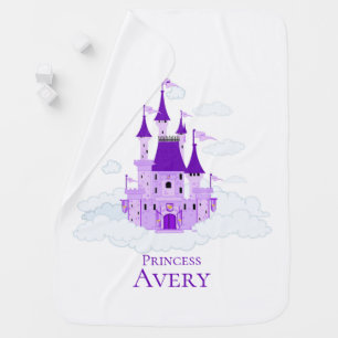 Purple Baby Princess Castle Personalized Girly Blanket