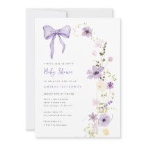 Purple Baby Shower Wildflower Party Invitation