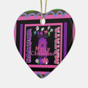 Purple Baby Simba Merry Christmas Collection Ceramic Ornament