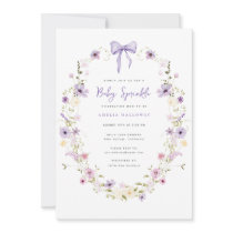 Purple Baby Sprinkle Spring Wildflower Invitation