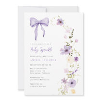 Purple Baby Sprinkle Wildflower Party Invitation