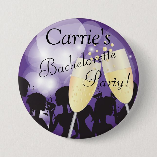 Purple -  Bachelorette Diva Girls Night Out Pinback Button (Front)