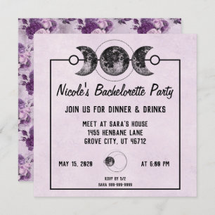 Purple Bachelorette Party Invite Goth Wicca Pagan
