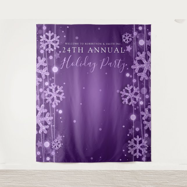 Purple Backdrop Corporate Holiday Party Winter (Front)