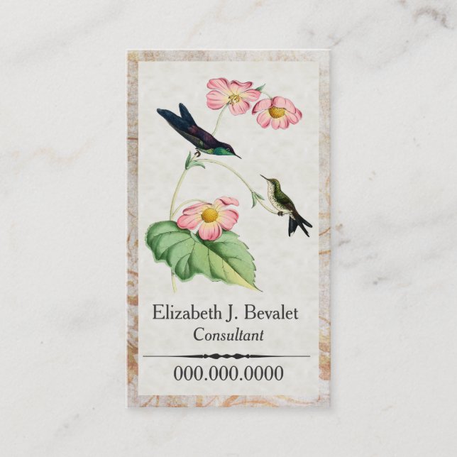 Purple Backed Thornbill Hummingbird Business Cards (Front)
