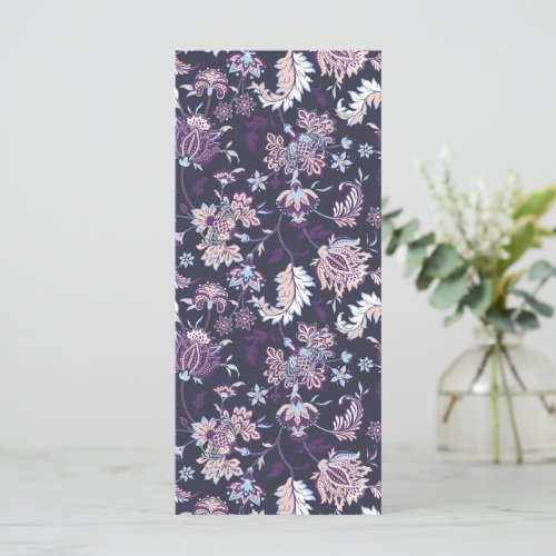 Purple Background Big Floral Seamless Pattern