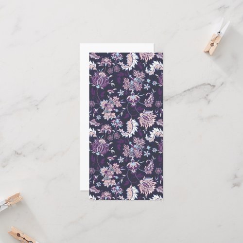 Purple Background Big Floral Seamless Pattern