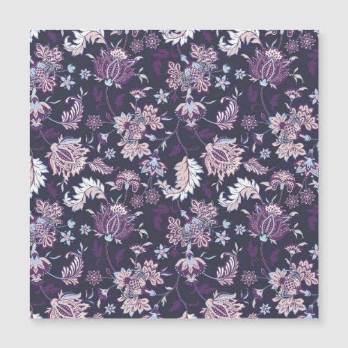 Purple Background Big Floral Seamless Pattern