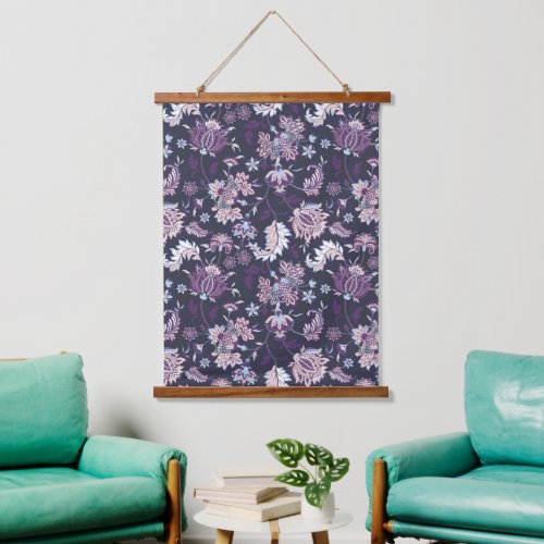 Purple Background Big Floral Seamless Pattern Hanging Tapestry