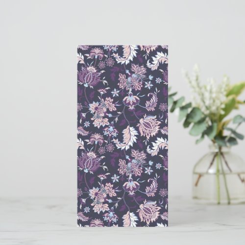 Purple Background Big Floral Seamless Pattern Holiday Card