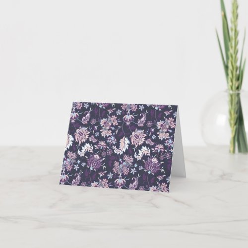 Purple Background Big Floral Seamless Pattern Holiday Card