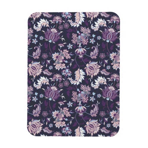 Purple Background Big Floral Seamless Pattern Magnet