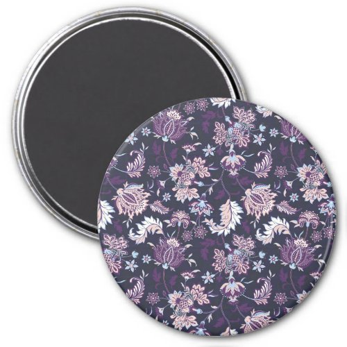 Purple Background Big Floral Seamless Pattern Magnet