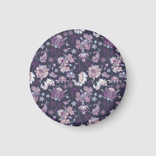 Purple Background Big Floral Seamless Pattern Magnet