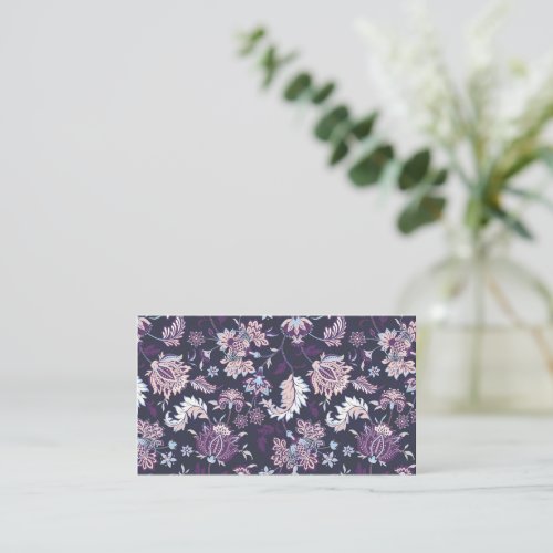 Purple Background Big Floral Seamless Pattern Note Card