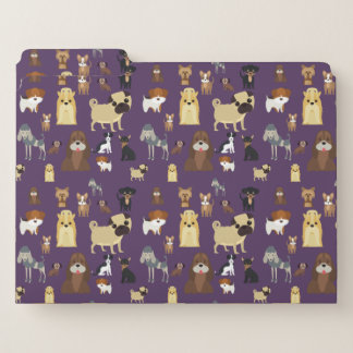 purple background dogs pattern. file folder