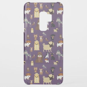 purple background dogs pattern. uncommon samsung galaxy s9 plus case