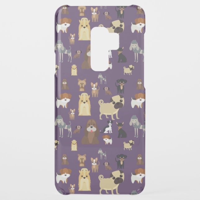 purple background dogs pattern. uncommon samsung galaxy case (Back)