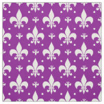 Purple Background Fleur-de-lis Pattern Design  Fabric