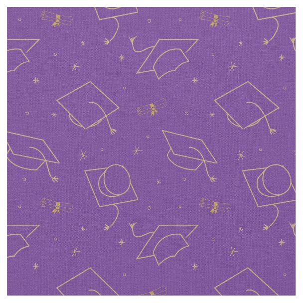 Graduation Cap and Diploma on Purple Fabric | Zazzle