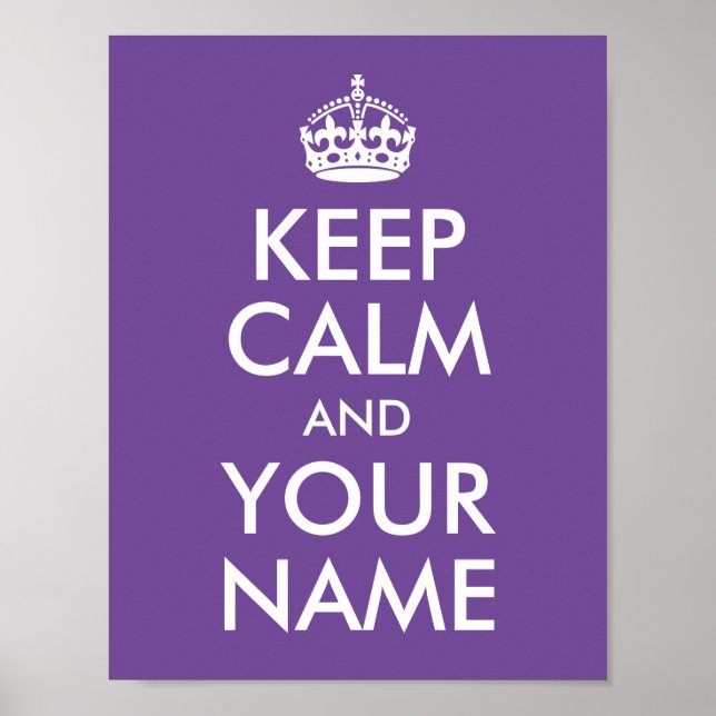 keep calm crown purple