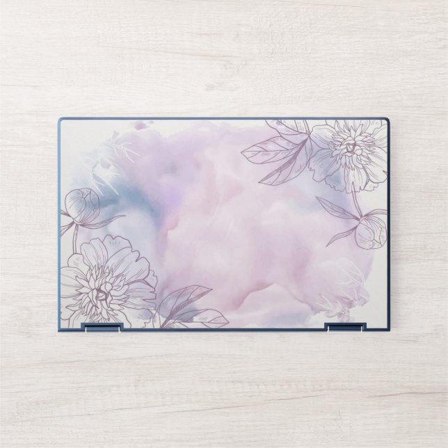 Purple Background With Flowers  HP Elite Dragonfly HP Laptop Skin (Front)